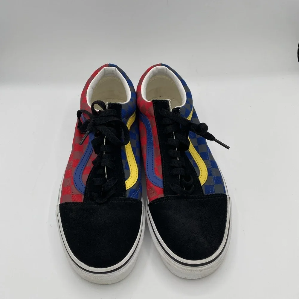 Vans Multicolor Checkerboard Classic Shoes Mens 9 Womens 10.5 Lace Up‎ Suede Toe